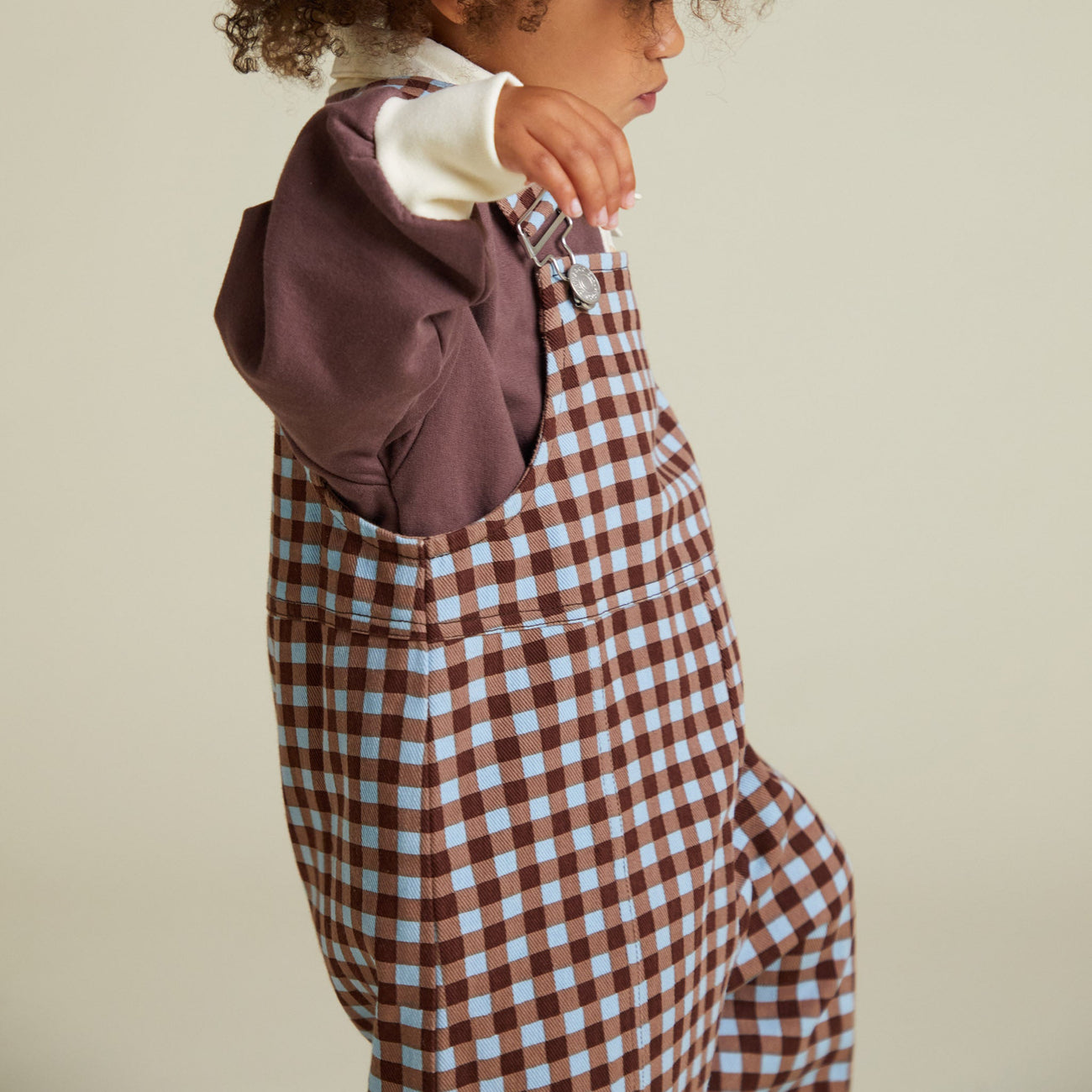 August Sky Gingham Cotton Dungarees